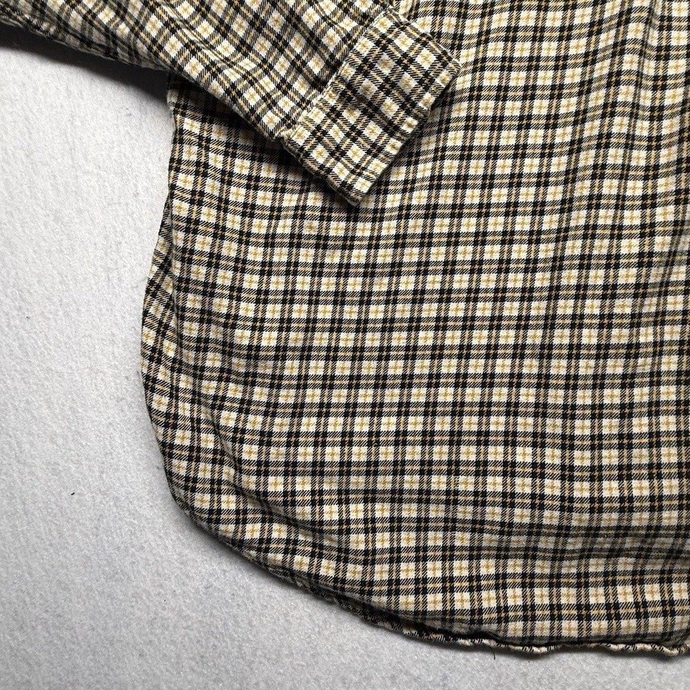 Vintage Ralph Lauren Mens L Flannel Yellow Plaid  Button Down Shirt Long Sleeve - Picture 10 of 13